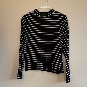 Everlane Black and White Striped Top